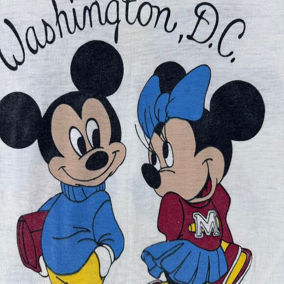 VTG 90s sz Women's M Mickey & Minnie Mouse DC T-Shirt Single Stitch USA made - Picture 3 of 12